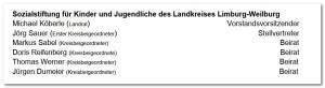 Vorsitz und Beirat der Sozialstiftung 2020
