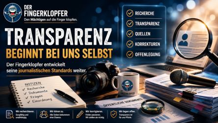 Transparenz in eigener Sache - Fingerklopfer