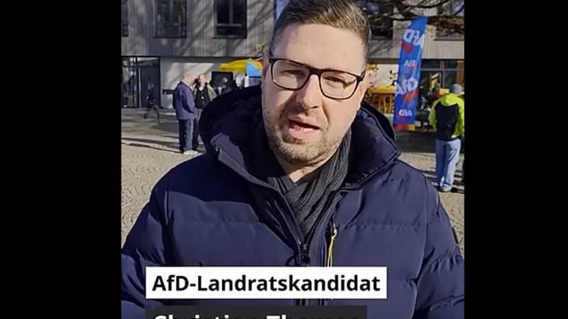 Afd-Kandidat Christian Thomas in Lindenberg
